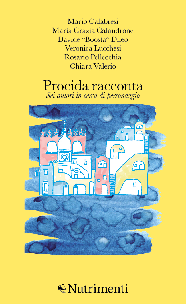 Copertina di Procida racconta 2026. Sfondo giallo con illustrazione disegnata di uno scorcio di Procida.
